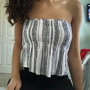 Tilly’s Striped Ruffle Tube Top